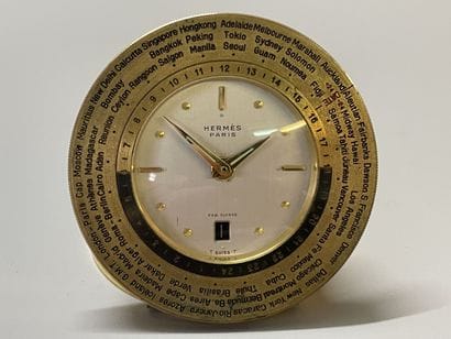 HERMÈS Paris.
Pendulette-réveil de voyage...