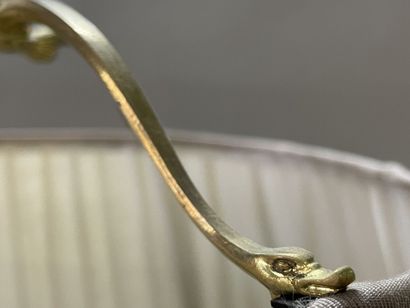 Lamp bouillotte in bronze with three lights,...