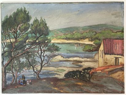 Jean PESKÉ (1870-1949)
Vue de la plage du...