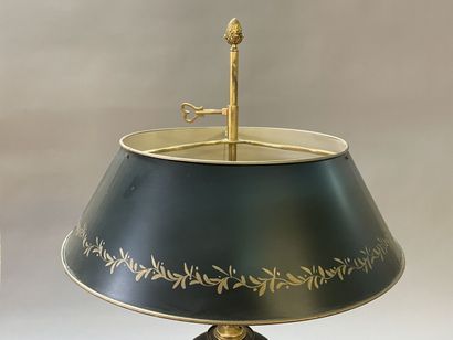 Lamp style hot water bottle, base in bronze...
