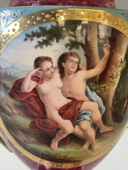VIENNA early XXth century
Pair of porcelain...