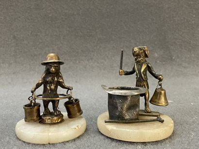 VIENNE Deux statuettes en bronze figurant...