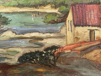 Jean PESKÉ (1870-1949)
Vue de la plage du...