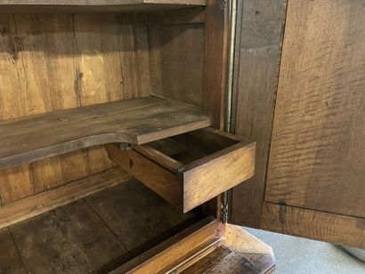 Buffet two bodies in walnut carved and molded...