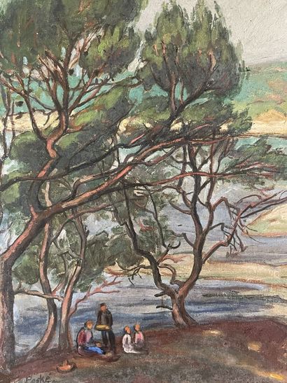 Jean PESKÉ (1870-1949)
Vue de la plage du...