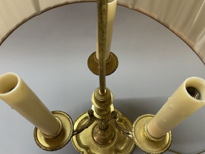 Lamp bouillotte in bronze with three lights,...
