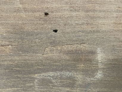 Tea table in frieze, marble top, underlined...