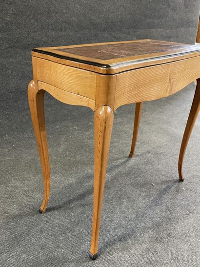 Writing table with transformation in fruitwood,...