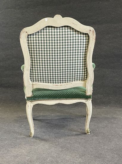 Carved and lacquered wood armchair, Queen...
