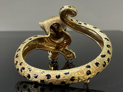FRED : Bracelet rigide figurant une panthère...