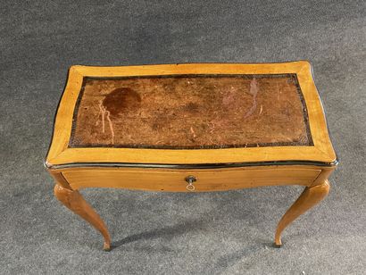 Writing table with transformation in fruitwood,...