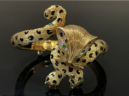FRED : Bracelet rigide figurant une panthère...