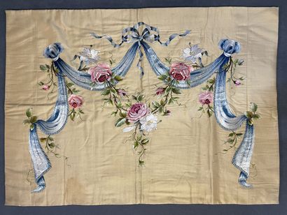 Embroidered drapery and garlands of roses...