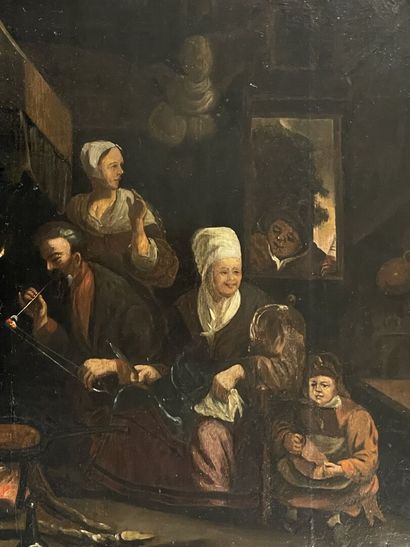 Flemish school XVII
Interior scene with the...