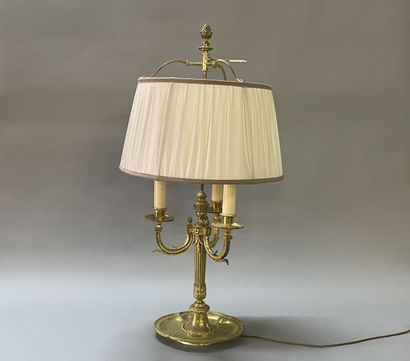 Lamp bouillotte in bronze with three lights,...
