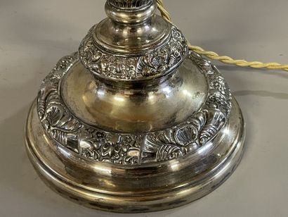 Pair of large candlesticks in silver plated...