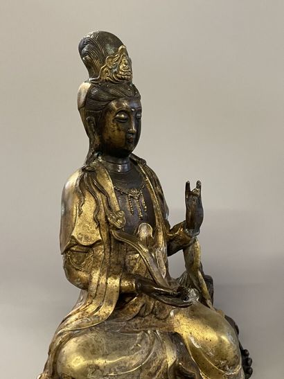 Pair of Buddhist sculptures representing...
