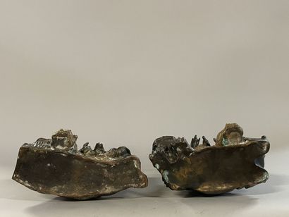Pair of Buddhist sculptures representing...
