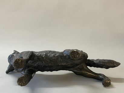 Wolf. 
Sculpture in patinated bronze, 
Japan...