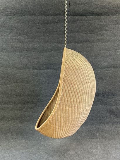 Swinging armchair to suspend, frame alu tressasge...