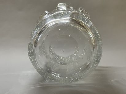 SCHNEIDER
Grand vase en cristal bullé, col...