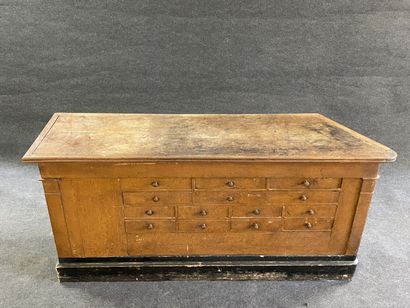Counter of trade with multiple drawers on...