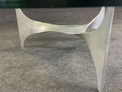 Metal and glass coffee table, model inspired...