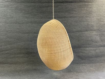 Swinging armchair to suspend, frame alu tressasge...
