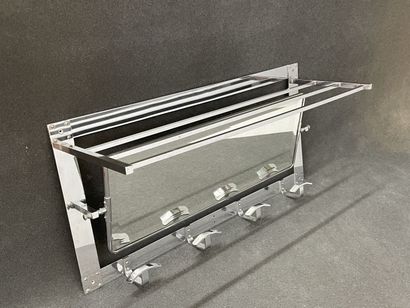 Wall coat rack in silver plated metal with...