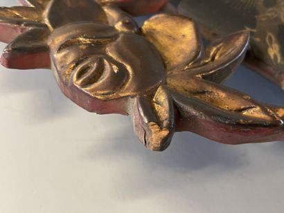 Large lacquer panel with heron and flowers...