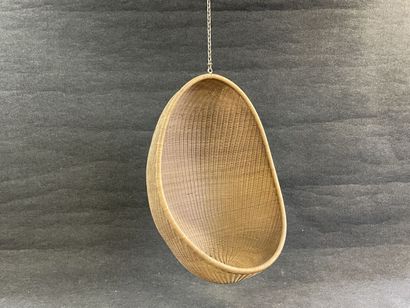 Swinging armchair to suspend, frame alu tressasge...