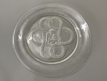 LALIQUE France 
Dessert service with putti...