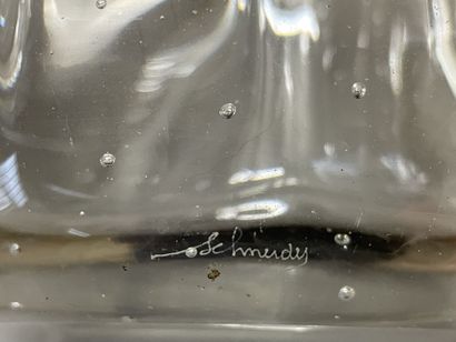 SCHNEIDER
Grand vase en cristal bullé, col...