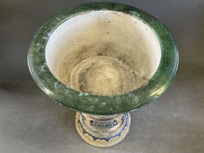 Large ceramic basin of round form, resting...