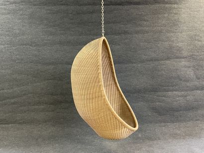 Swinging armchair to suspend, frame alu tressasge...