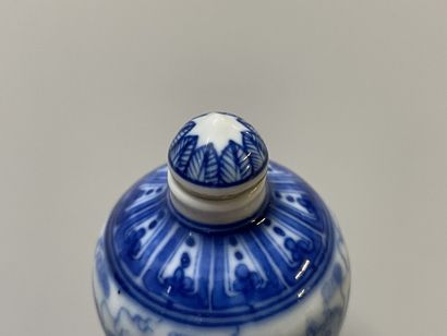 Chinese porcelain snuffbox, blue and white...