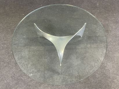 Metal and glass coffee table, model inspired...