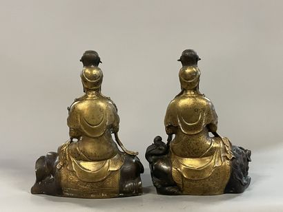 Pair of Buddhist sculptures representing...
