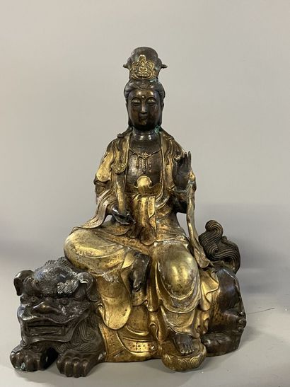 Pair of Buddhist sculptures representing...
