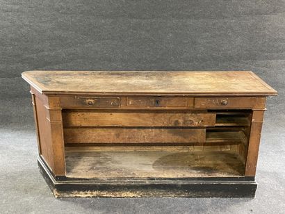 Counter of trade with multiple drawers on...