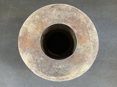 Large ceramic basin of round form, resting...