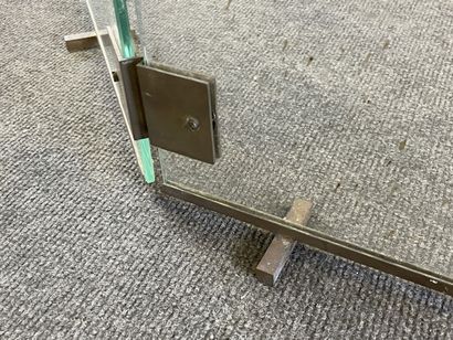 Glass and brass mantelpiece 
1970's.
60 x...