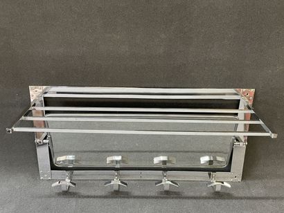 Wall coat rack in silver plated metal with...