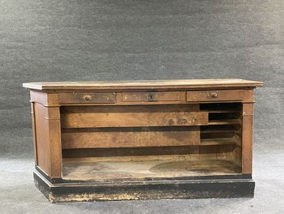 Counter of trade with multiple drawers on...