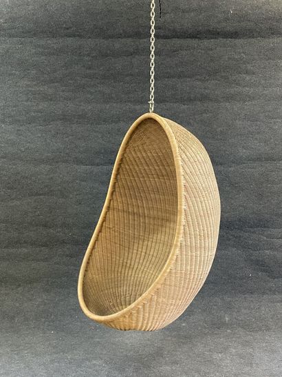 Swinging armchair to suspend, frame alu tressasge...