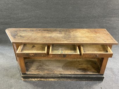 Counter of trade with multiple drawers on...