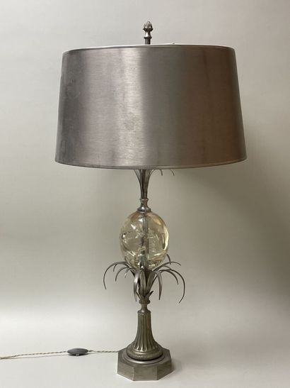 Maison CHARLES 
Lampe palmier en métal argenté...