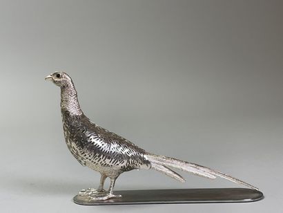 CHRISTOFLE:
Faisan,
Statuette en métal argenté...