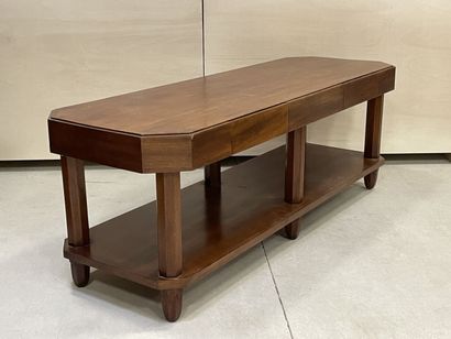 Grande table de drapier en acajou et placage...