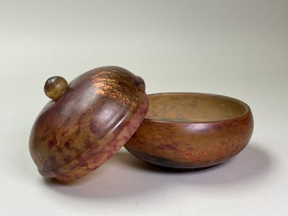 DAUM Nancy Candy jar in marbled glass with...